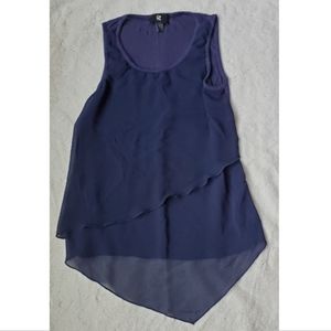Iz Byer Navy Blue Sleeveless Blouse